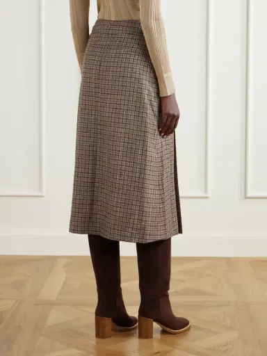 Gabriela Hearst Wesley Pleated Houndstooth Wool And Cashmere-blend Midi Skirt | Thumbnail 4 Gabriela Hearst Wesley Pleated Houndstooth Wool And Cashmere-blend Midi Skirt | Thumbnail 4
