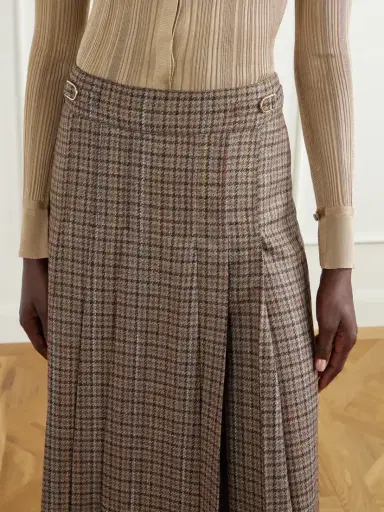 Gabriela Hearst Wesley Pleated Houndstooth Wool And Cashmere-blend Midi Skirt | Thumbnail 5 Gabriela Hearst Wesley Pleated Houndstooth Wool And Cashmere-blend Midi Skirt | Thumbnail 5