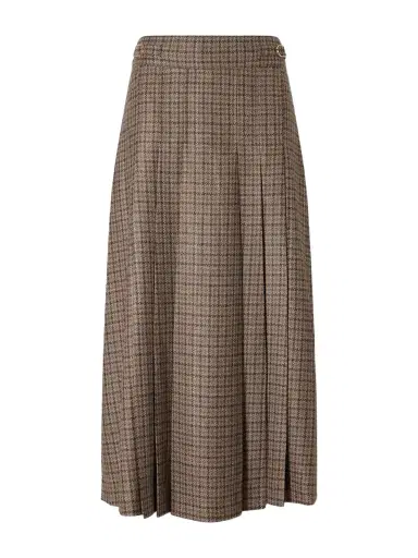 Gabriela Hearst Wesley Pleated Houndstooth Wool And Cashmere-blend Midi Skirt | Thumbnail 1 Gabriela Hearst Wesley Pleated Houndstooth Wool And Cashmere-blend Midi Skirt | Thumbnail 1