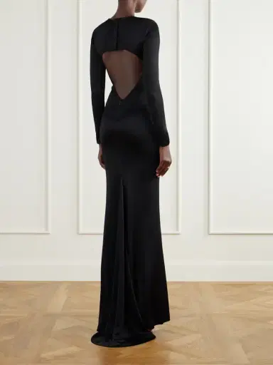 Co Backless Paneled Satin Maxi Dress | Thumbnail 3