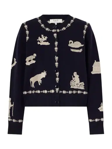 Sea Marguerite Embroidered Wool Cardigan | Thumbnail 1 Sea Marguerite Embroidered Wool Cardigan | Thumbnail 1
