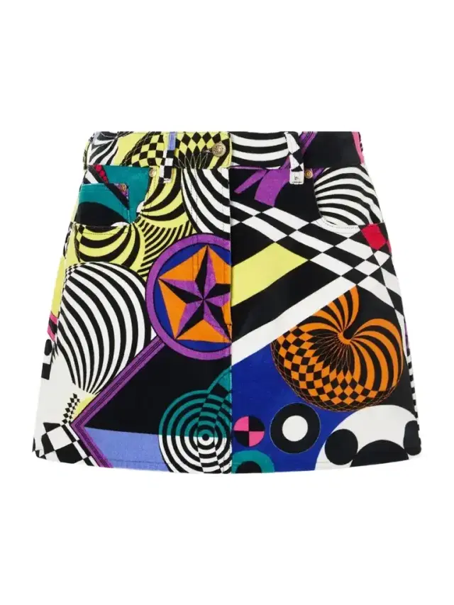 Versace Printed Cotton-velvet Mini Skirt