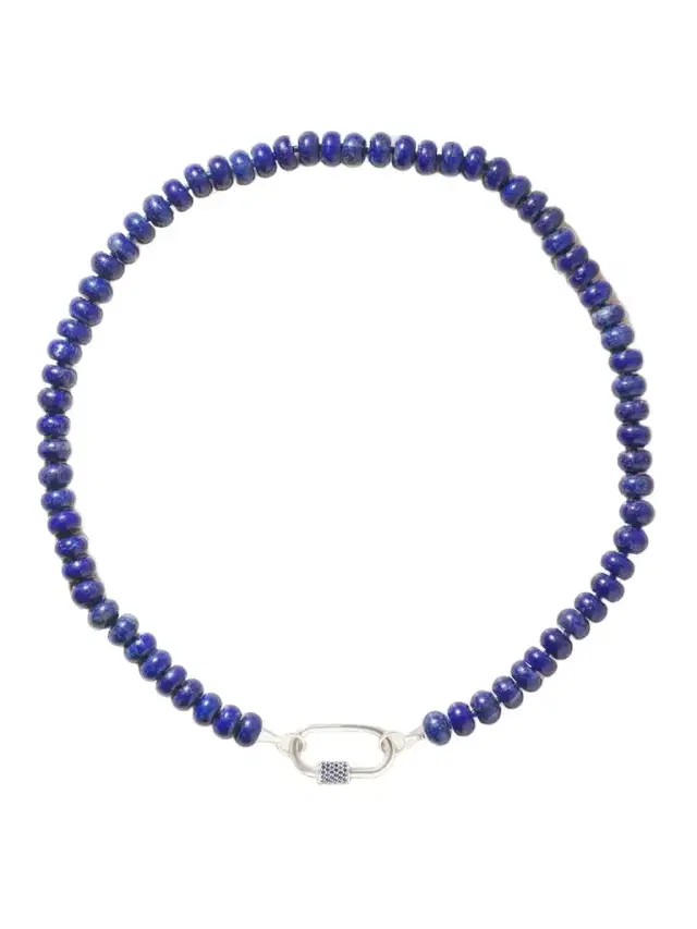 Marla Aaron Rondelle Strand + Stoned Medium Lock 14-karat White Gold, Sapphire And Turquoise Necklace
