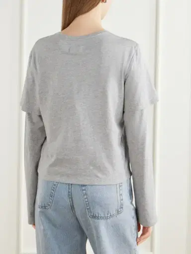 STILL HERE 2tee Layered Cotton-jersey T-shirt | Thumbnail 3