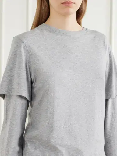 STILL HERE 2tee Layered Cotton-jersey T-shirt | Thumbnail 4