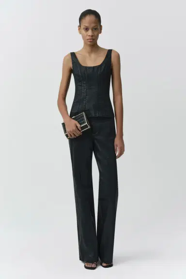 Simkhai Lachlan Coated Denim Bustier Top | Thumbnail 2