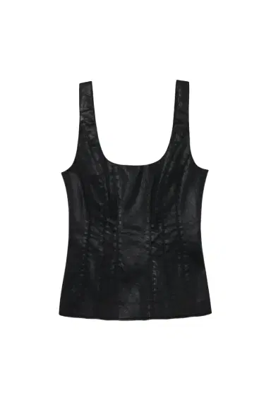 Simkhai Lachlan Coated Denim Bustier Top | Thumbnail 1