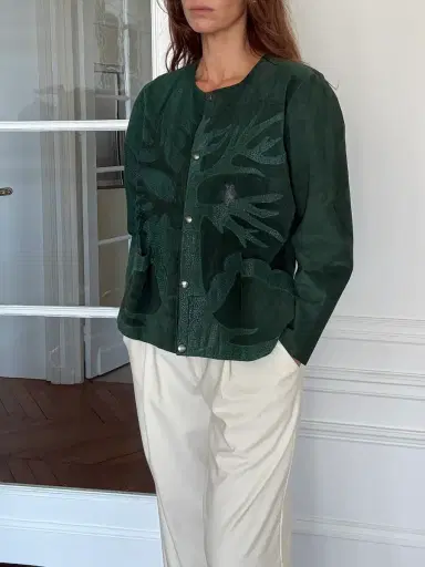 Jen Wonders Studio Dark Green Suede Jacket | Thumbnail 3 Jen Wonders Studio Dark Green Suede Jacket | Thumbnail 3