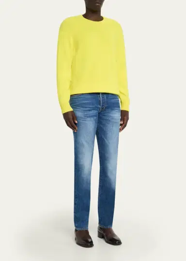 Tom Ford Men's Felted Cashmere Crewneck Sweater | Thumbnail 2