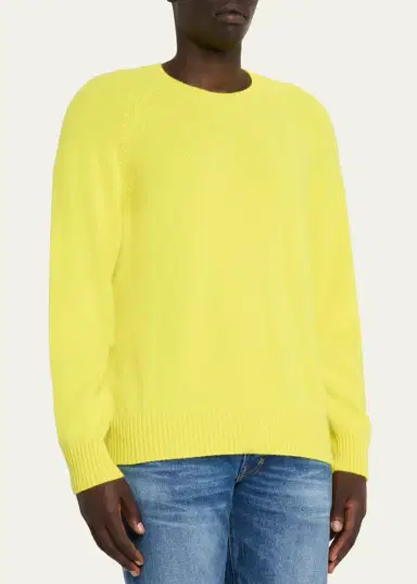 Tom Ford Men's Felted Cashmere Crewneck Sweater | Thumbnail 4