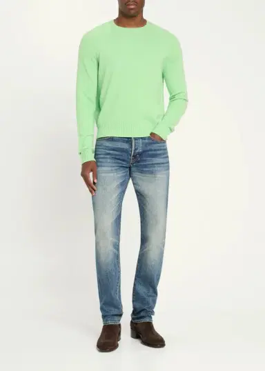 Tom Ford Men's Felted Cashmere Crewneck Sweater | Thumbnail 6