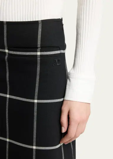Courrèges Checked Knee-Length Skirt | Thumbnail 5 Courrèges Checked Knee-Length Skirt | Thumbnail 5