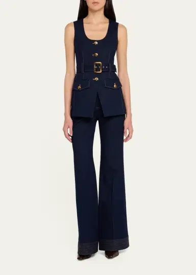 Veronica Beard Lancelor High-Rise Wide-Leg Jeans | Thumbnail 2