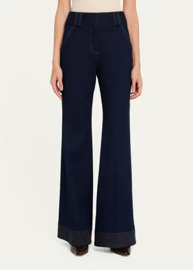 Veronica Beard Lancelor High-Rise Wide-Leg Jeans | Thumbnail 4