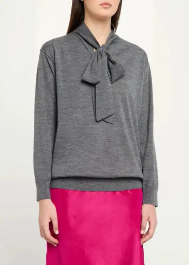 Valentino Garavani Neck-Scarf Wool Knit Sweater | Thumbnail 4 Valentino Garavani Neck-Scarf Wool Knit Sweater | Thumbnail 4