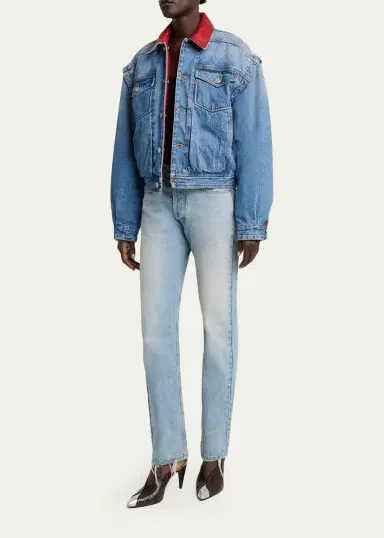 Isabel Marant Devyn Reversible Leather & Denim Jacket | Thumbnail 2 Isabel Marant Devyn Reversible Leather & Denim Jacket | Thumbnail 2
