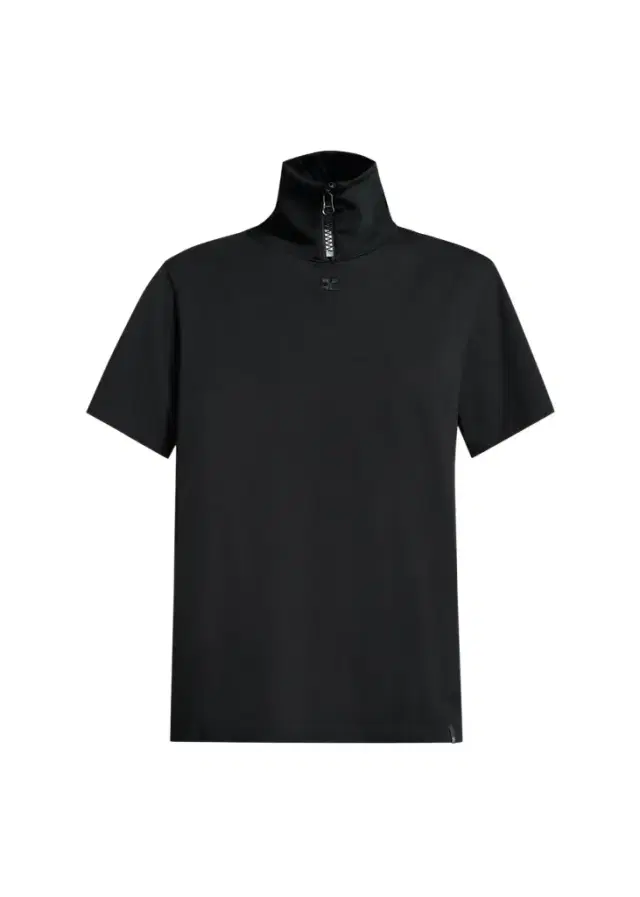 Cotton Ribbed Stand-Collar T-Shirt