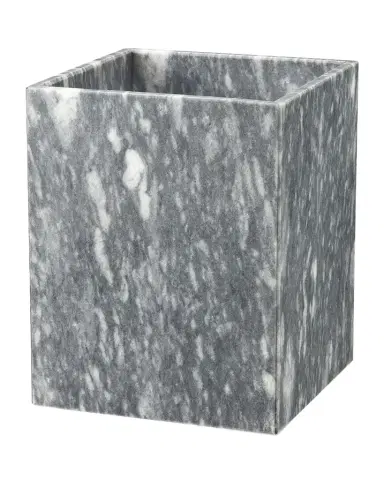 Marble Crafter Myrtus Collection Square Cloud Gray Wastebasket w/ Liner | Thumbnail 1