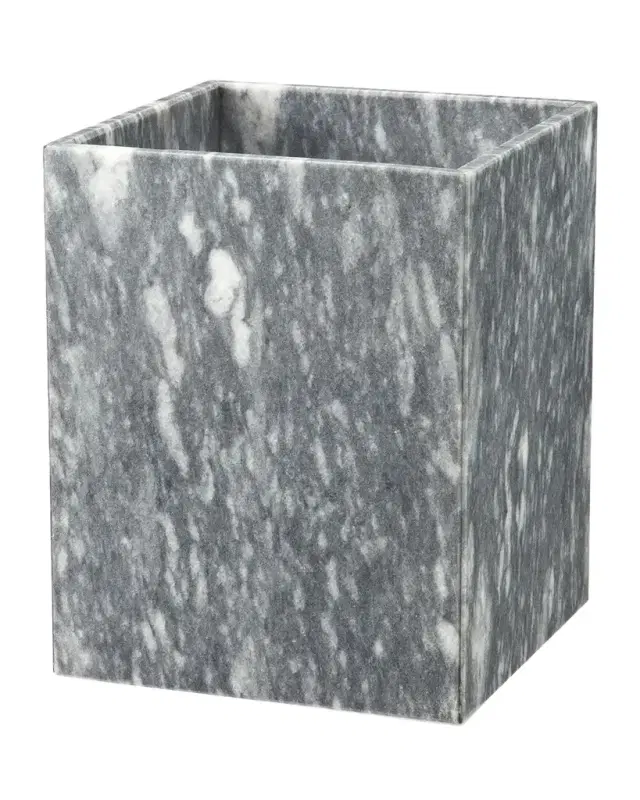 Marble Crafter Myrtus Collection Square Cloud Gray Wastebasket w/ Liner