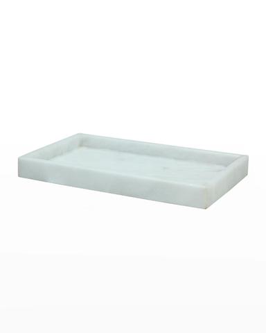 Marble Crafter Eris Collection Pearl White Marble Small Vanity Tray | Thumbnail 1