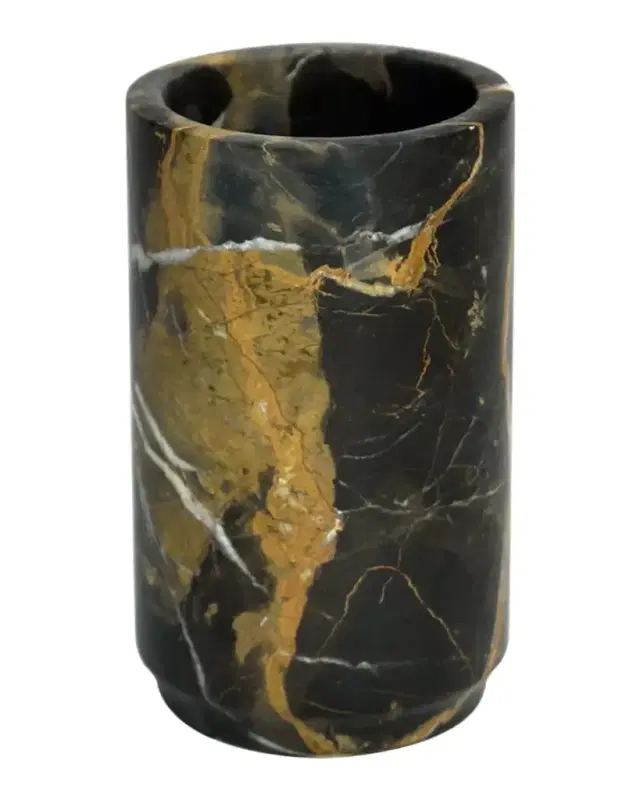 Marble Crafter Eris Collection Black And Gold Marble Tumbler