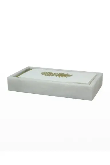 Marble Crafter Eris Collection Pearl White Marble Guest Towel Tray | Thumbnail 2