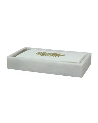 Marble Crafter Eris Collection Pearl White Marble Guest Towel Tray | Thumbnail 1