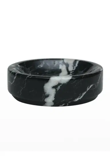 Marble Crafter Eris Collection Black Zebra Marble Soap Dish | Thumbnail 2