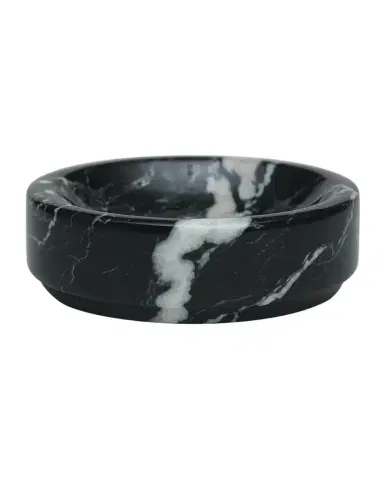 Marble Crafter Eris Collection Black Zebra Marble Soap Dish | Thumbnail 1