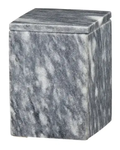 Marble Crafter Myrtus Collection Square Cloud Gray Marble Canister | Thumbnail 1