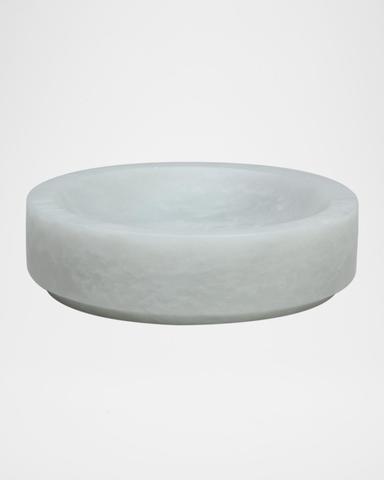 Marble Crafter Eris Collection Pearl White Marble Round Soap Dish | Thumbnail 1