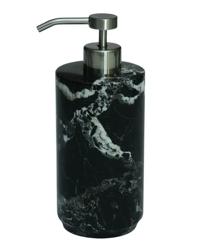 Marble Crafter Eris Collection Black Zebra Marble Soap Dispenser