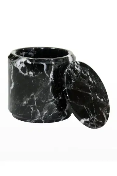 Marble Crafter Eris Collection Black Zebra Marble Canister | Thumbnail 2