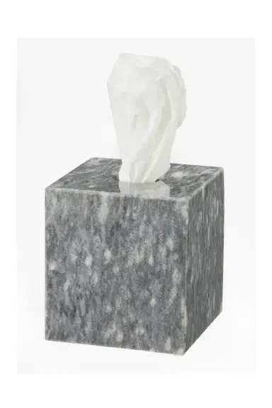 Marble Crafter Eris Collection Cloud Gray Marble Tissue Box | Thumbnail 2