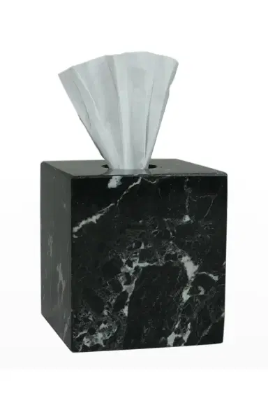 Marble Crafter Myrtus Collection Black Zebra Tissue Box Holder | Thumbnail 2