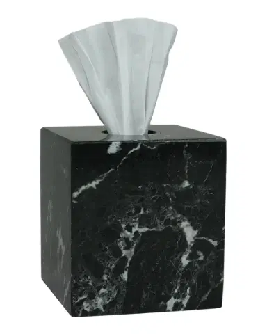 Marble Crafter Myrtus Collection Black Zebra Tissue Box Holder | Thumbnail 1