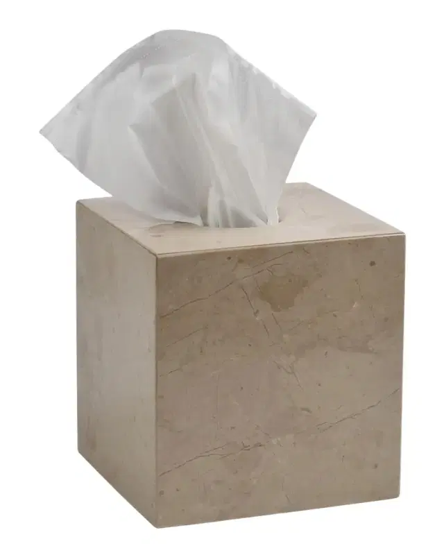 Marble Crafter Myrtus Verona Beige Marble Tissue Box Holder