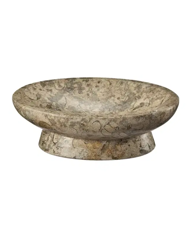 Marble Crafter Fossil Stone Oval Soap Dish