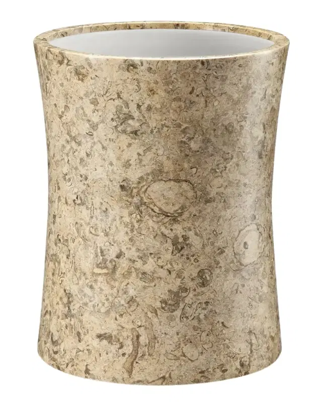Marble Crafter Fossil Stone Waste Bin with Liner