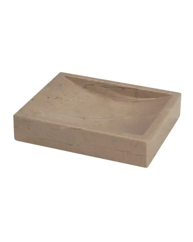 Marble Crafter Myrtus Rectangular Polished Verona Beige Marble Soap Dish