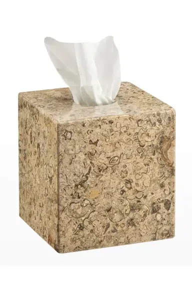Marble Crafter Fossil Stone Polished Tissue Box Holder | Thumbnail 3