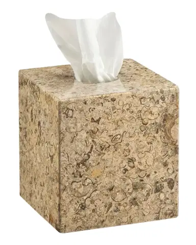 Marble Crafter Fossil Stone Polished Tissue Box Holder | Thumbnail 1