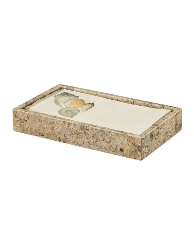 Marble Crafter Fossil Stone Polished Guest Towel Tray