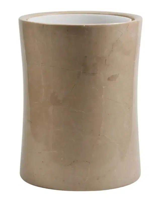 Marble Crafter Myrtus Verona Beige Marble Waste Bin w/ Liner
