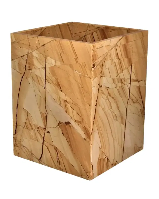 Marble Crafter Myrtus Square Wastebasket With Liner