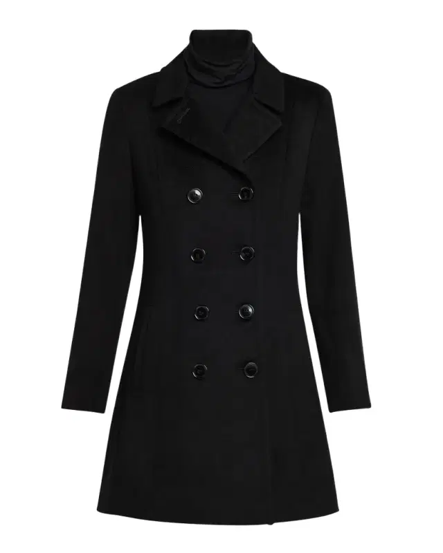 Sofia Cashmere Double-Breasted Cashmere Peacoat
