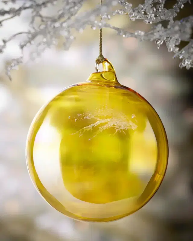 Amber Bottle Glass Ball Christmas Ornament