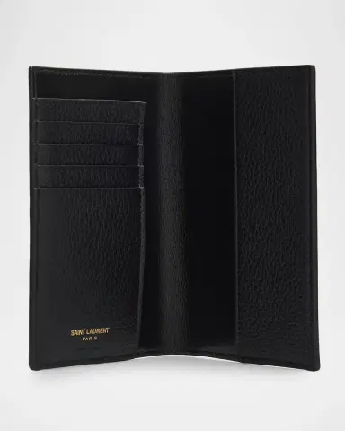 Saint Laurent Men's Tiny Cassandre YSL Passport Case in Grained Leather | Thumbnail 3