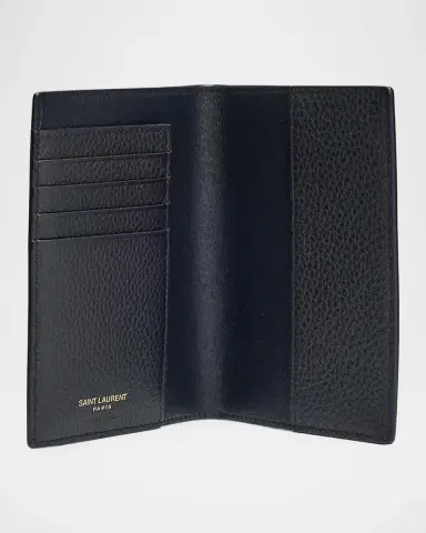 Saint Laurent Men's Tiny Cassandre YSL Passport Case in Grained Leather | Thumbnail 4
