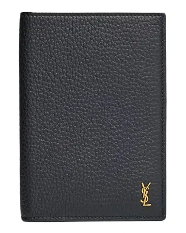 Saint Laurent Men's Tiny Cassandre YSL Passport Case in Grained Leather | Thumbnail 1